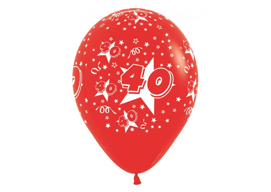 SempertexEurope-Number40-Red-015-12inch-R1240-LatexBalloon