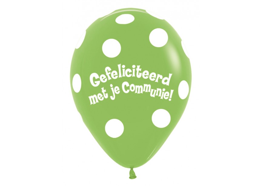 SempertexEurope-Communie-PolkaDots-LimeGreen-031-12inch-R12CO031-LatexBalloon