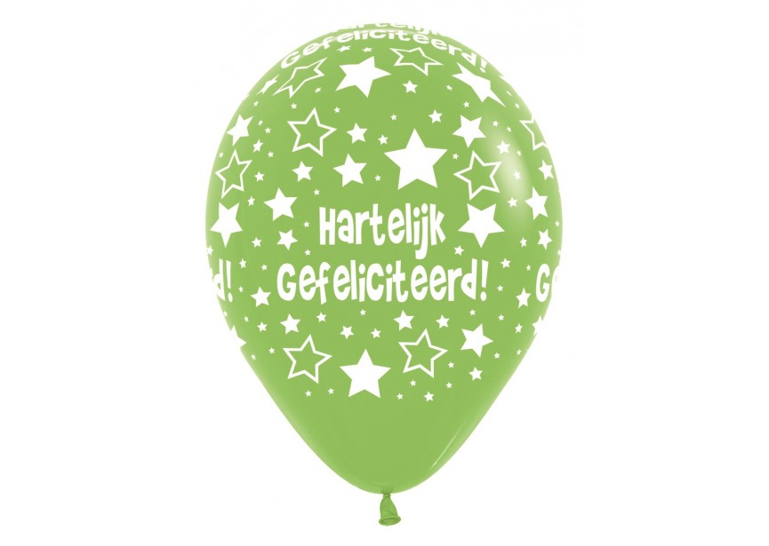 SempertexEurope-HartelijkGefeliciteerd-LimeGreen-031-12inch-R12HG-LatexBalloon