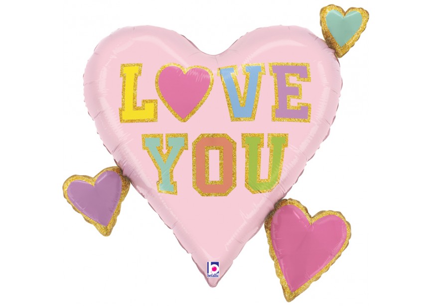 Sempertex-Folie-Betallic-Anagram-Flexmetal-Balloons-Shape-Love You-Patch Multi Hearts