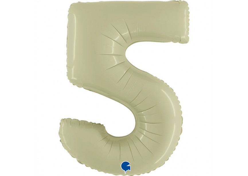 Sempertex-Folie-Betallic-Anagram-Flexmetal-Balloons-Shape-Satin Olive Green-Number 5