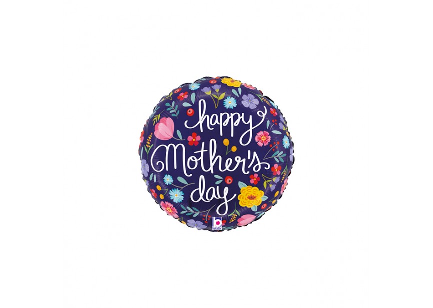Sempertex-Folie-Betallic-Anagram-Flexmetal-Balloons-Shape-Happy Mothersday Folk Floral-minishape