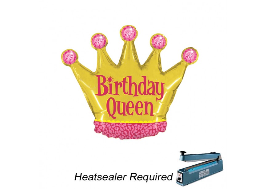 Sempertex-Folie-Betallic-Anagram-Flexmetal-Balloons-Shape-Happy Birthday-Queen