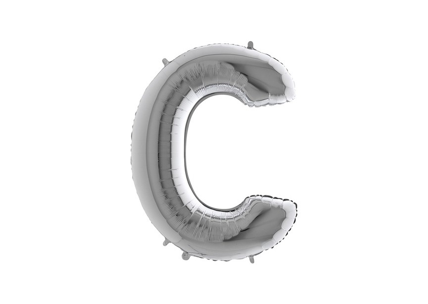 Letter C - Zilver - 101cm